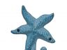 Dark Blue Whitewashed Cast Iron Starfish Hook 4 - 3