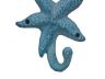 Dark Blue Whitewashed Cast Iron Starfish Hook 4 - 4