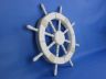 Rustic White Decorative Ship Wheel 18 - 9