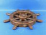 Rustic Wood Finish Decorative Ship Wheel 12 - 4