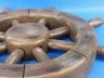 Rustic Wood Finish Decorative Ship Wheel 12 - 8
