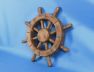 Rustic Wood Finish Decorative Ship Wheel 12 - 3