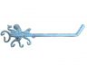 Rustic Light Blue Cast Iron Octopus Bathroom Set of 3 - Large Bath Towel Holder and Towel Ring and Toilet Paper Holder - 3