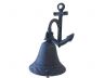 Rustic Dark Blue Cast Iron Wall Hanging Anchor Bell 8 - 2