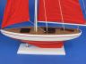 Wooden Red Pacific Sailer with Red Sails Model Sailboat Decoration 25  - 1