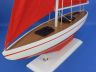 Wooden Red Pacific Sailer with Red Sails Model Sailboat Decoration 25  - 7