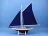Wooden Americas Cup Contender Dark Blue Model Sailboat Decoration 18 - Blue Sails - 3