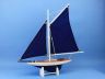 Wooden Americas Cup Contender Dark Blue Model Sailboat Decoration 18 - Blue Sails - 2