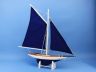 Wooden Americas Cup Contender Dark Blue Model Sailboat Decoration 18 - Blue Sails - 1
