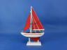 Wooden Red Sailboat Model with Red Sails Christmas Tree Ornament 9 - 7