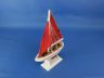 Wooden Red Sailboat Model with Red Sails Christmas Tree Ornament 9 - 6