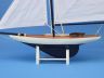 Wooden Americas Cup Contender Dark Blue Model Sailboat Decoration 18 - White Sails - 5