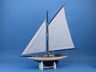 Wooden Americas Cup Contender Dark Blue Model Sailboat Decoration 18 - White Sails - 4