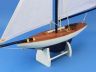 Wooden Americas Cup Contender Dark Blue Model Sailboat Decoration 18 - White Sails - 2