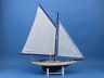 Wooden Americas Cup Contender Dark Blue Model Sailboat Decoration 18 - White Sails - 1
