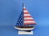 Wooden USA Flag Sailer Model Sailboat Decoration 17 - 3