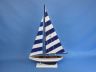 Wooden Blue Striped Pacific Sailer Model Sailboat Decoration 25 - 4