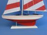 Wooden Red Striped Pacific Sailer Model Sailboat Decoration 25 - 3