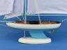 Wooden Bermuda Sloop Light Blue Model Sailboat Decoration 17 - 4