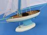 Wooden Bermuda Sloop Light Blue Model Sailboat Decoration 17 - 1