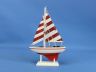 Wooden Red Striped Pacific Sailer Model Sailboat Decoration 9 - 4