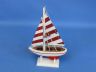 Wooden Red Striped Pacific Sailer Model Sailboat Decoration 9 - 3