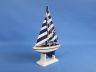 Wooden Blue Striped Pacific Sailer Model Sailboat Decoration 9 - 2
