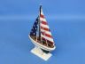 Wooden USA Flag Sailer Model Sailboat Decoration 9 - 2