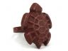 Red Whitewashed Cast Iron Turtle Decorative Napkin Ring 2 - set of 2 - 1