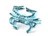 Dark Blue Whitewashed Cast Iron Crab Napkin Ring 2.5 - set of 2 - 1