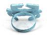 Dark Blue Whitewashed Cast Iron Crab Napkin Ring 2.5 - set of 2 - 3