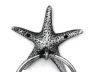 Antique Silver Cast Iron Starfish Towel Holder 8.5 - 1