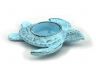 Dark Blue Whitewashed Cast Iron Turtle Decorative Tealight Holder 4.5 - 1