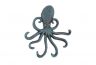 Seaworn Blue Cast Iron Wall Mounted Decorative Octopus Hooks 7 - 1