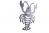 Antique Silver Cast Iron Lobster Trivet 11 - 2