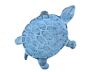 Rustic Dark Blue Whitewashed Cast Iron Standing Turtle Plate 9 - 3