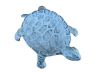 Rustic Dark Blue Whitewashed Cast Iron Standing Turtle Plate 9 - 1
