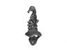 Rustic Silver Cast Iron Wall Mounted Seahorse Bottle Opener 6 - 1