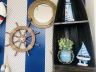 Rustic Wood Finish Decorative Ship Wheel with Starfish 18 - 2