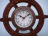 Deluxe Class Wood and Antique Copper Ship Steering Wheel Clock 12 - 3