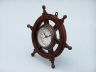 Deluxe Class Wood and Antique Copper Ship Steering Wheel Clock 12 - 4