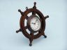 Deluxe Class Wood and Antique Copper Ship Steering Wheel Clock 12 - 5