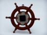 Deluxe Class Wood and Antique Copper Ship Steering Wheel Clock 12 - 7