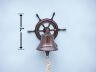 Antique Copper Hanging Ship Wheel Bell 7 - 1