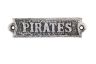Rustic Silver Cast Iron Pirates Sign 6 - 2