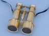 Commanders Brass Binoculars with Leather Case 6  - 3