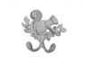 Whitewashed Cast Iron Squirrel with Acorn Decorative Double Metal Wall Hooks 8 - 1