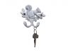 Whitewashed Cast Iron Squirrel with Acorn Decorative Double Metal Wall Hooks 8 - 2