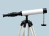 Standing Oil-Rubbed Bronze with White Leather and White Stand Harbor Master Telescope 30 - 9