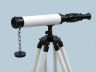Standing Oil-Rubbed Bronze with White Leather and White Stand Harbor Master Telescope 30 - 8